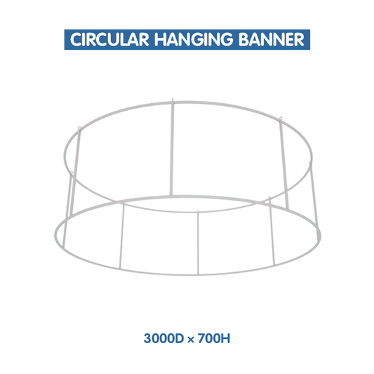 Sky Tube Circle Hanging Banner exhibition