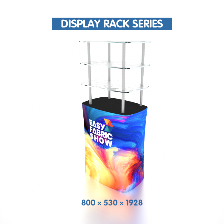 Exhibition Display Rack with Multiple Circular Shelves