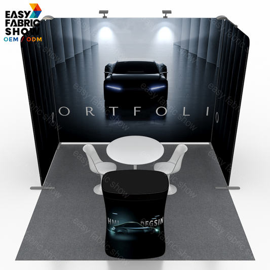 3*3m Aluminum Frame Semi-enclosed Booth equipped with spotlights