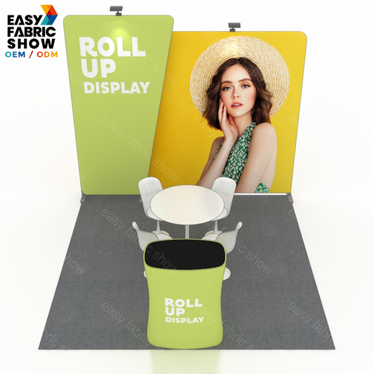 3*3m Aluminum Frame Booth with Integrated LED Lighting