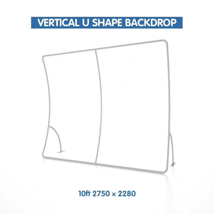 Portable Exhibit TV Display Stand At Curved Background - Easy Fabric Display