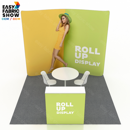 3*3m Aluminum Frame Booth with a curved background