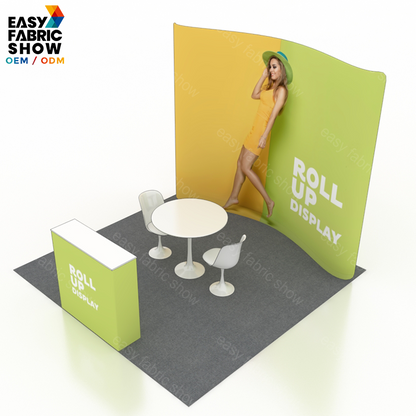 3*3m Aluminum Frame Booth with a curved background