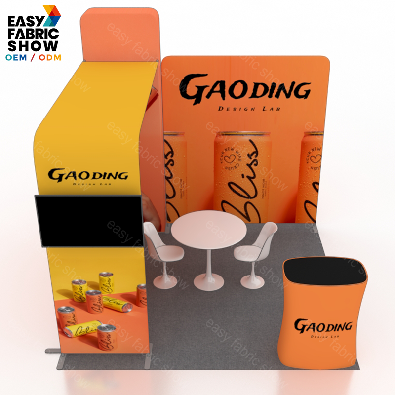 3*3m Aluminum Frame Booth Semi-Enclosed Design with Multi-layer shelf