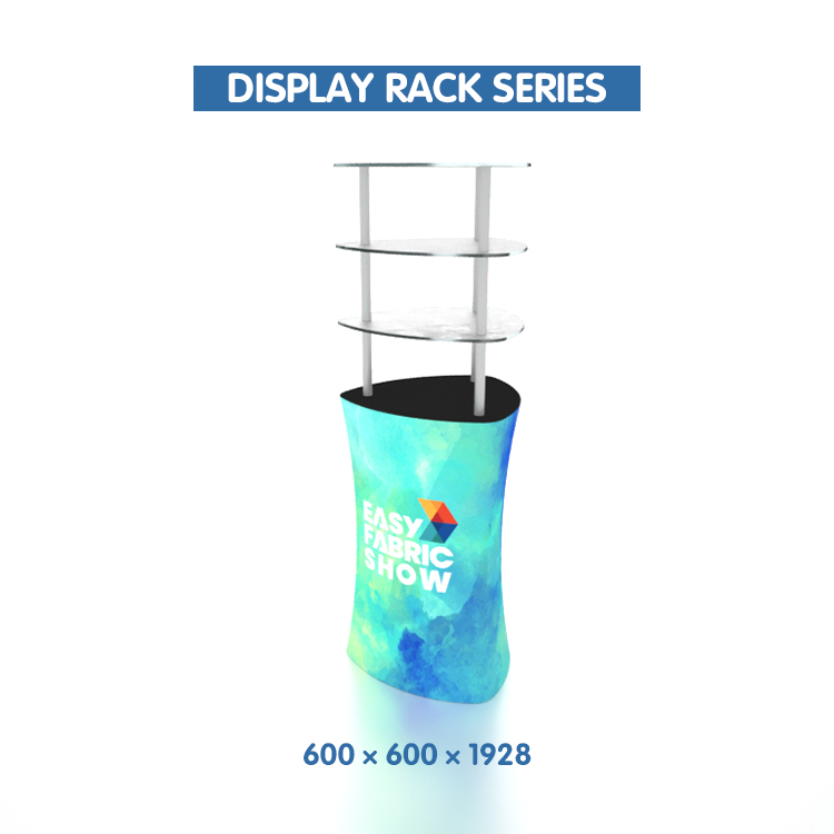 Exhibition Display Rack with Multiple Circular Shelves