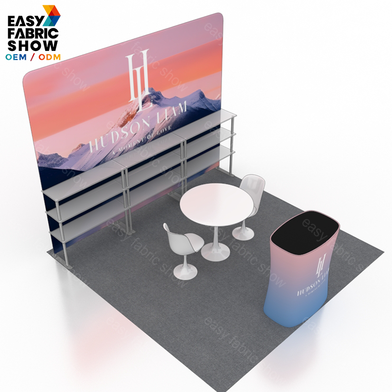 3*3m Aluminum Frame Booth with Multi-layer shelf NO.1