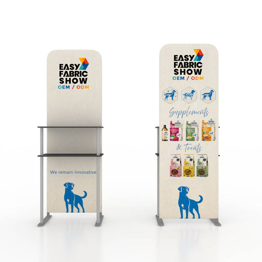 Exhibition Display Rack with Double Shelves