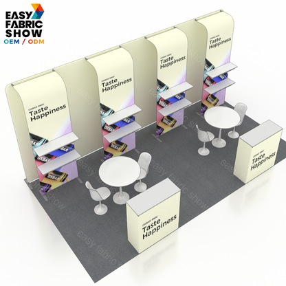 3*6m Aluminum Frame Booth With Multi-layer shelf NO.1