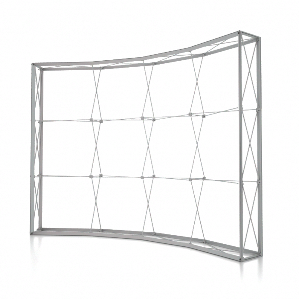 SEG Popup Curved Media Wall with  Clamping Lights