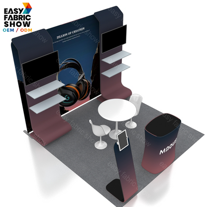 3*3m Aluminum Frame Booth with Double TV Mounts