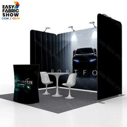 3*3m Aluminum Frame Semi-enclosed Booth equipped with spotlights