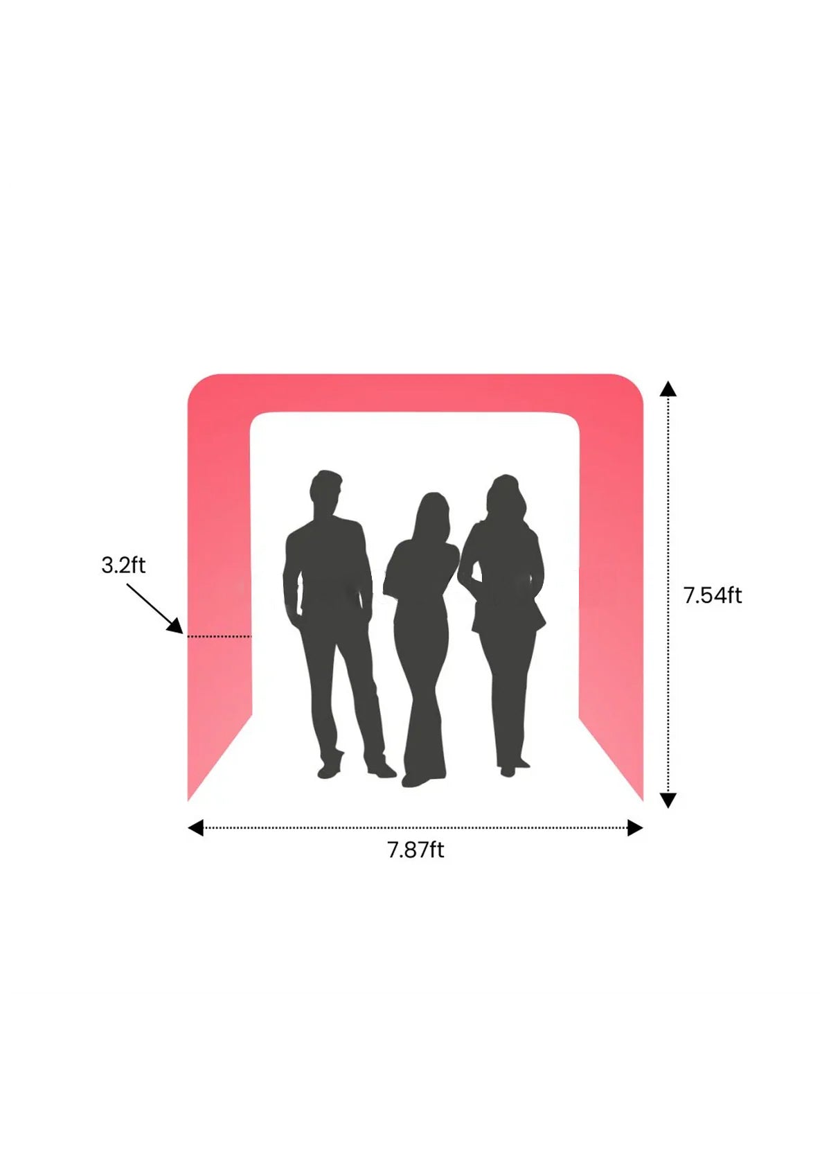 Square Fabric Arch Display with Top Header --Exhibition Entrance