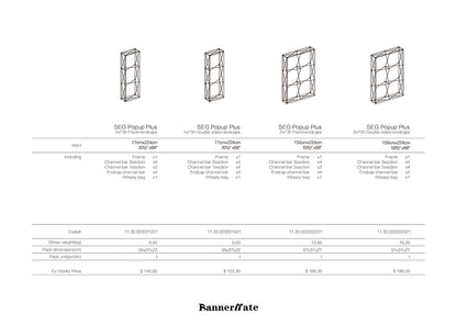 SEG Popup Curved Media Wall with  Clamping Lights