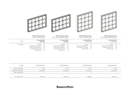 SEG Popup Curved Media Wall with  Clamping Lights