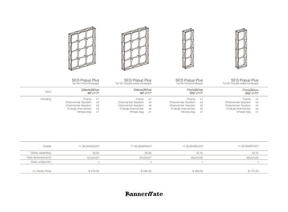 SEG Popup Curved Media Wall with  Clamping Lights