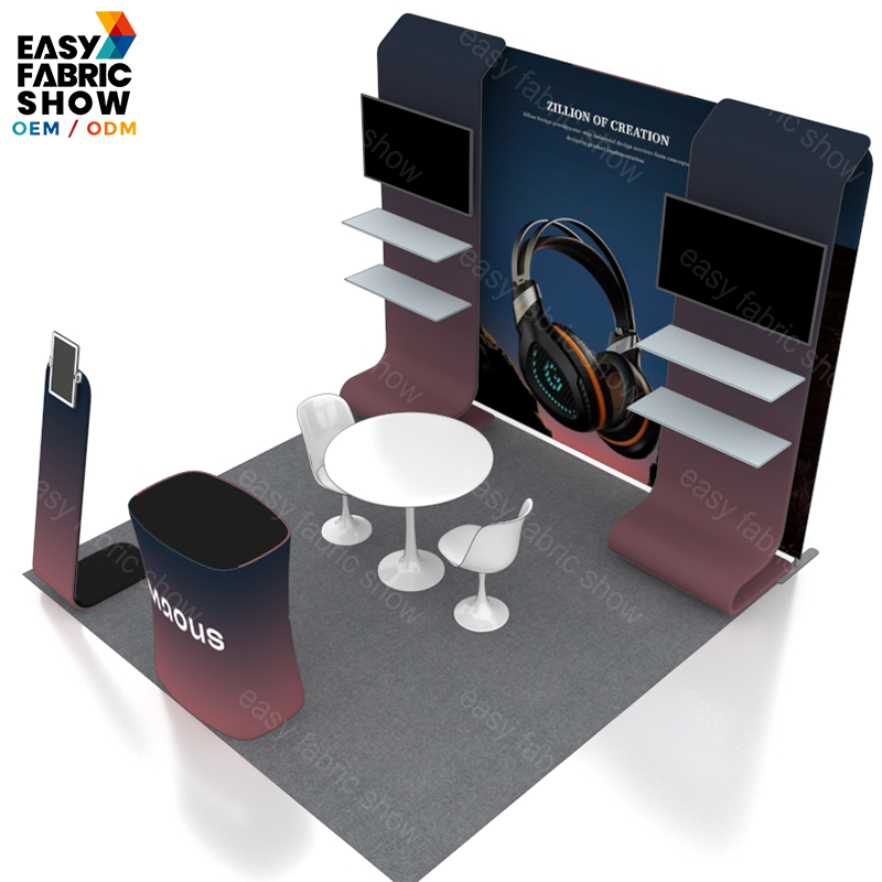 3*3m Aluminum Frame Booth with Double TV Mounts