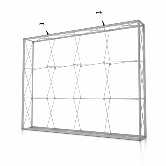 SEG Popup Straight Media Wall with  Clamping Lights