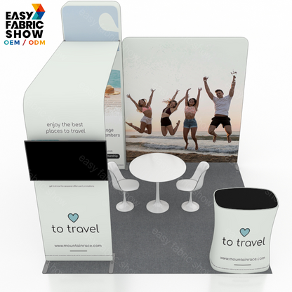 3*3m Aluminum Frame Booth with TV Mount, Pillar Stand