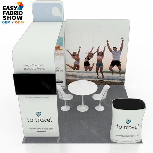 3*3m Aluminum Frame Booth with TV Mount, Pillar Stand