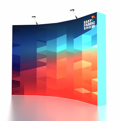 SEG Popup Curved Media Wall with  Clamping Lights