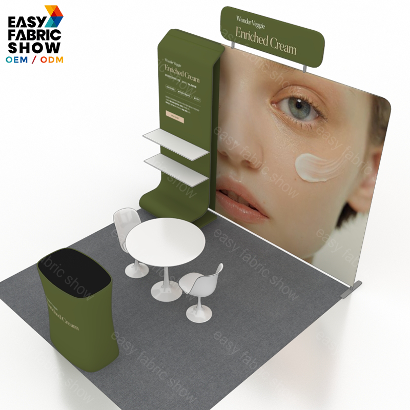 3*3m Aluminum Frame Booth with Multi-layer shelf NO.9