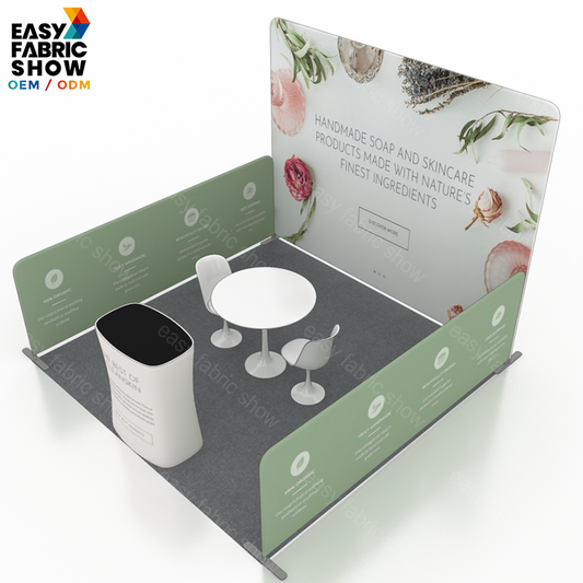 3*3m Aluminum Frame Booth with Semi-Private Fabric Display Booth