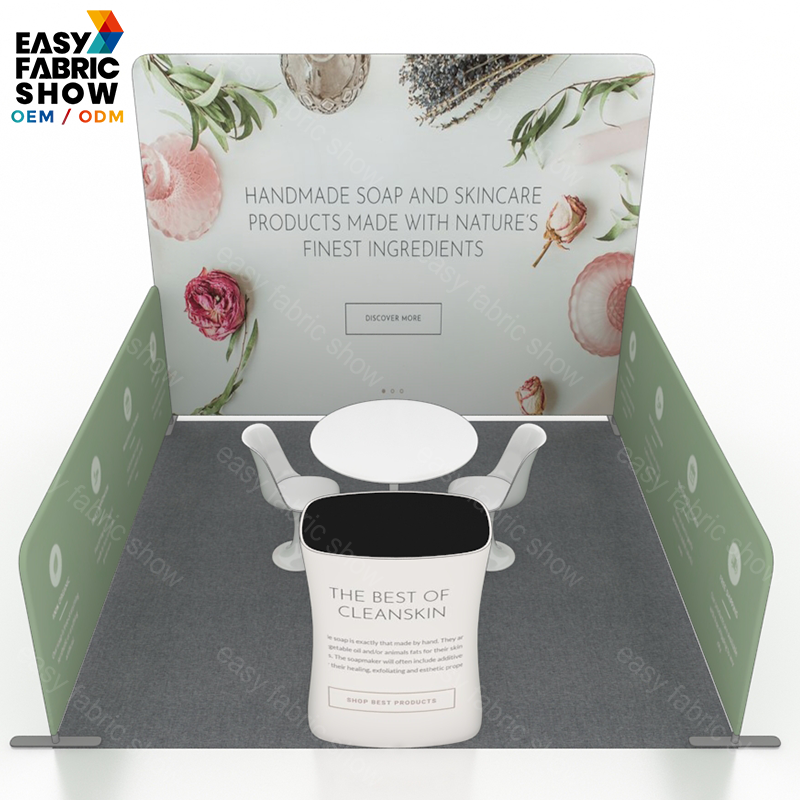 3*3m Aluminum Frame Booth with Semi-Private Fabric Display Booth