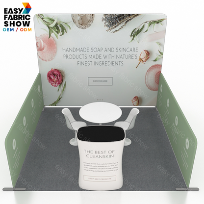 3*3m Aluminum Frame Booth with Semi-Private Fabric Display Booth