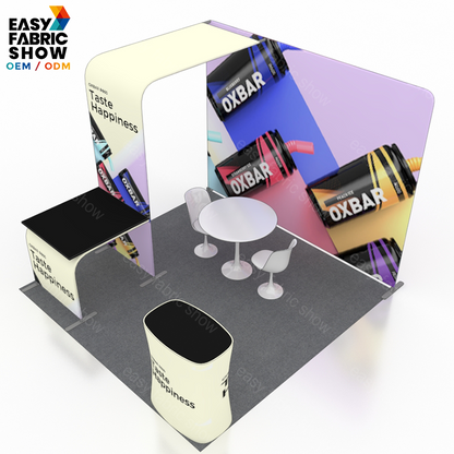 3*3m Aluminum Frame Booth with Integrated Arched Table