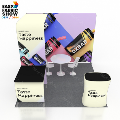 3*3m Aluminum Frame Booth with Integrated Arched Table