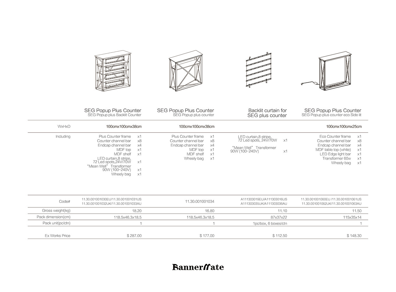 Table Pop Up Fabric Display Counter