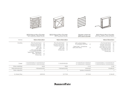 Table Pop Up Fabric Display Counter