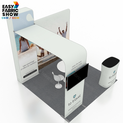 3*3m Aluminum Frame Booth with TV Mount, Pillar Stand