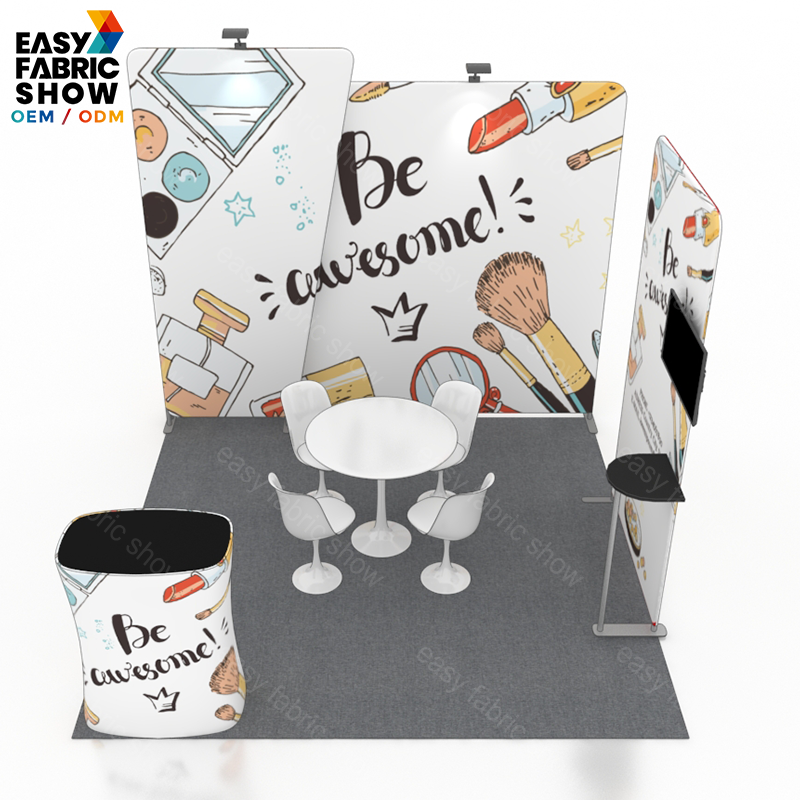 3*3m Aluminum Frame Booth with spotlights and a TV mount