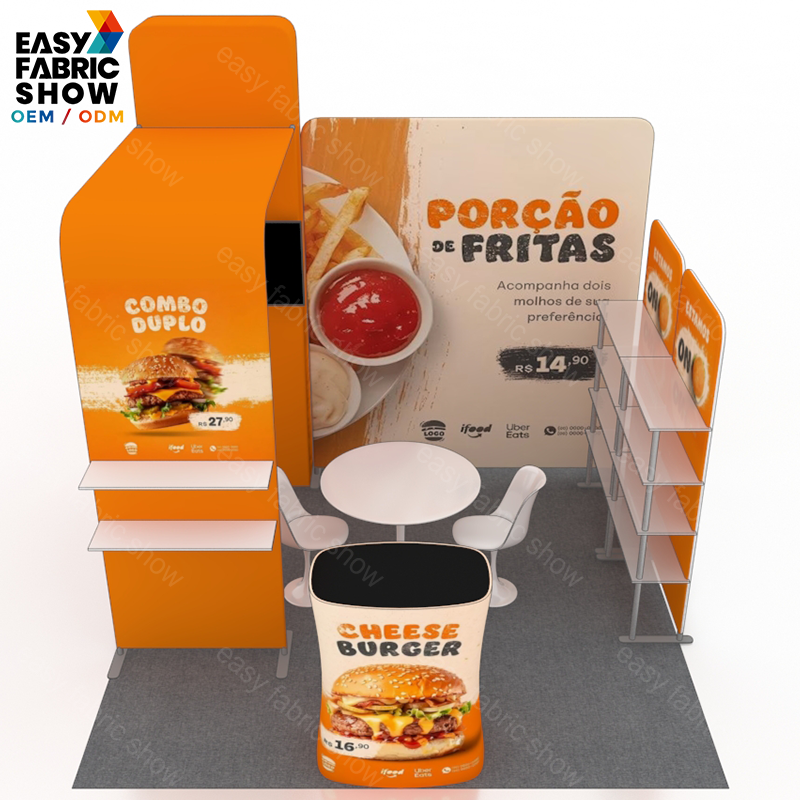 3*3m Aluminum Frame Booth Semi-Enclosed Design with Multi-layer shelf