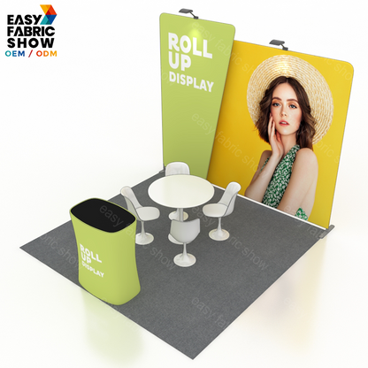 3*3m Aluminum Frame Booth with Integrated LED Lighting