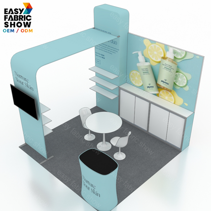 3*3m Aluminum Frame Booth with Multi-layer shelf NO.7