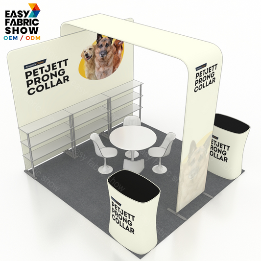 3*3m Aluminum Frame Booth with Multi-layer shelf NO.10