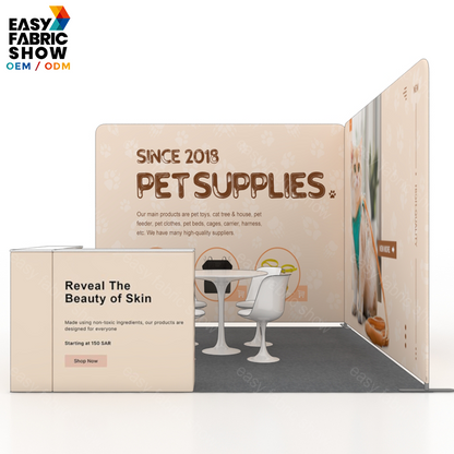 3*3m Aluminum Frame Booth with L-Shaped Showcase