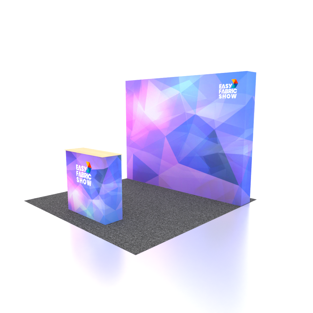 3*6M Velcro Pop Up Booth Straight Backwall