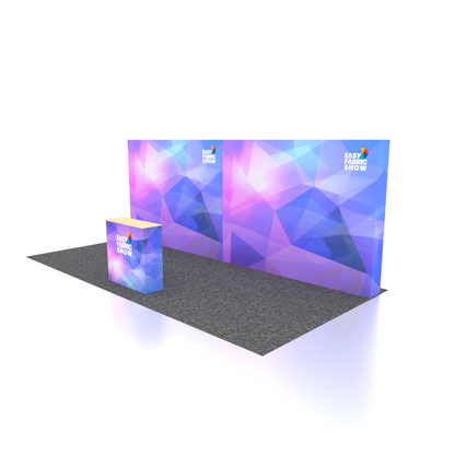 3*6M Velcro Pop Up Booth Straight Backwall