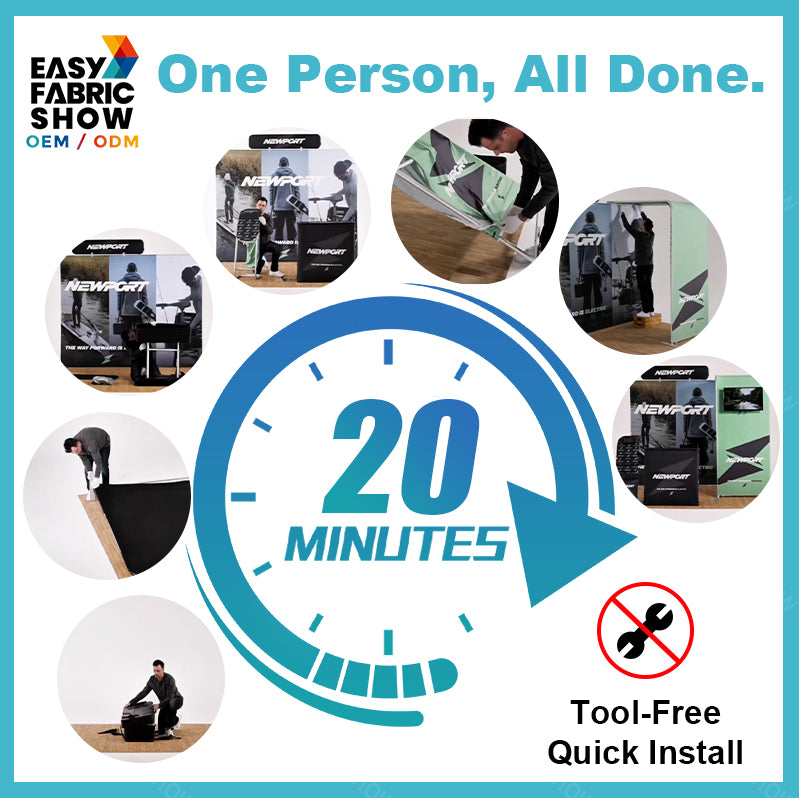 3*3m Aluminum Frame Booth with Integrated Arched Table